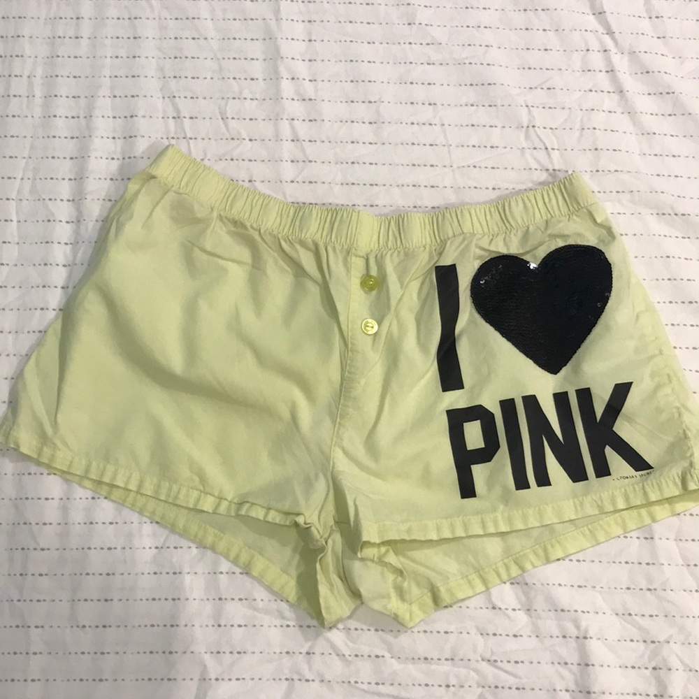 PINK shorts sequin heart